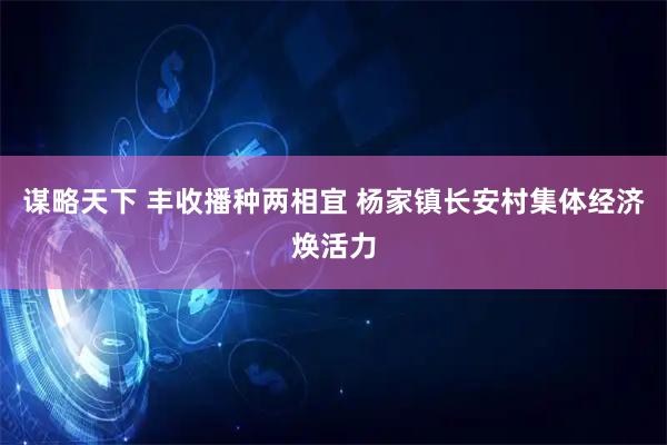 谋略天下 丰收播种两相宜 杨家镇长安村集体经济焕活力